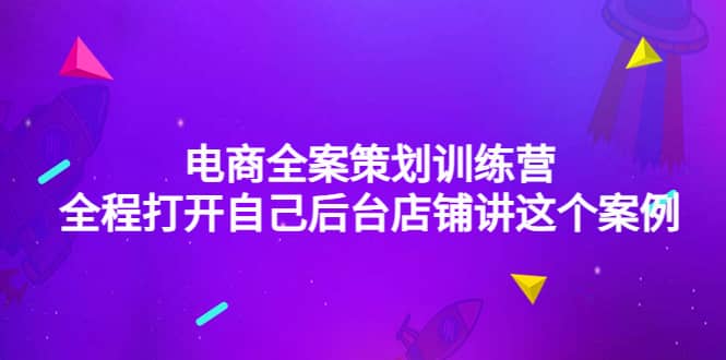 电商全案策划训练营：全程打开自己后台店铺讲这个案例（9节课时）云创网-网创项目资源站-副业项目-创业项目-搞钱项目云创网