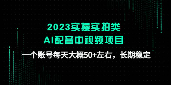 2023实操实拍类AI配音中视频项目，一个账号每天大概50+左右，长期稳定云创网-网创项目资源站-副业项目-创业项目-搞钱项目云创网