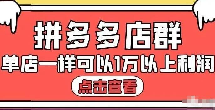 拼多多店群单店一样可以产出1万5以上利润【付费文章】网创吧-网创项目资源站-副业项目-创业项目-搞钱项目云创网