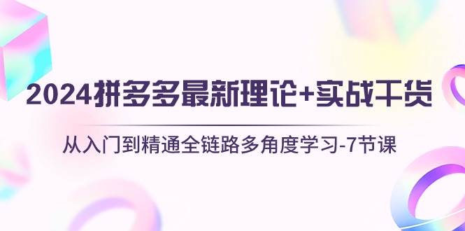 2024拼多多 最新理论+实战干货，从入门到精通全链路多角度学习-7节课云创网-网创项目资源站-副业项目-创业项目-搞钱项目云创网