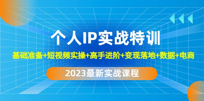 2023个人IP实战特训：基础准备+短视频实操+高手进阶+变现落地+数据+电商云创网-网创项目资源站-副业项目-创业项目-搞钱项目云创网