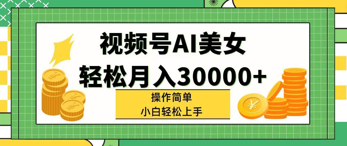 视频号AI美女，轻松月入30000+,操作简单小白也能轻松上手云创网-网创项目资源站-副业项目-创业项目-搞钱项目云创网