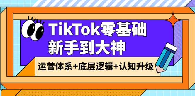 TikTok零基础新手到大神：运营体系+底层逻辑+认知升级（9节系列课）云创网-网创项目资源站-副业项目-创业项目-搞钱项目云创网