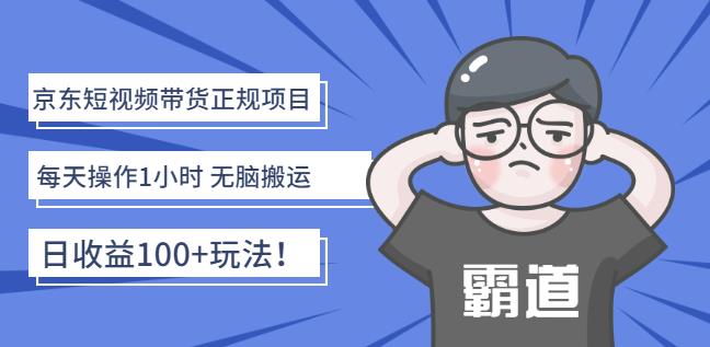 京东短视频带货正规项目：每天操作1小时无脑搬运日收益100+玩法！网创吧-网创项目资源站-副业项目-创业项目-搞钱项目云创网