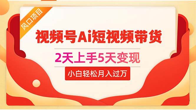 2天上手5天变现视频号Ai短视频带货0粉丝0基础小白轻松月入过万云创网-网创项目资源站-副业项目-创业项目-搞钱项目云创网