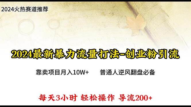 2024年最新暴力流量打法，每日导入300+，靠卖项目月入10W+云创网-网创项目资源站-副业项目-创业项目-搞钱项目云创网