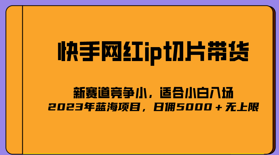 2023爆火的快手网红IP切片，号称日佣5000＋的蓝海项目，二驴的独家授权云创网-网创项目资源站-副业项目-创业项目-搞钱项目云创网