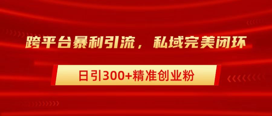 跨平台暴力引流，私域完美闭环，日引300+精准创业粉云创网-网创项目资源站-副业项目-创业项目-搞钱项目云创网