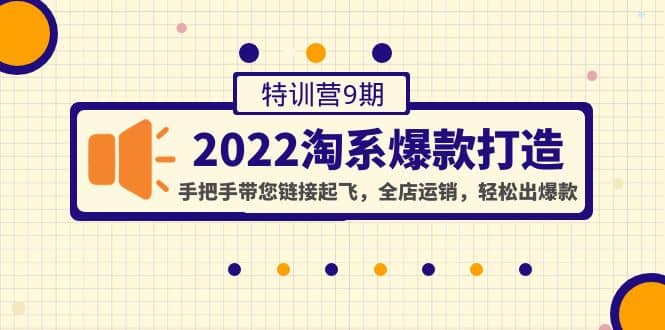 2022淘系爆款打造特训营9期：手把手带您链接起飞，全店运销，轻松出爆款云创网-网创项目资源站-副业项目-创业项目-搞钱项目云创网