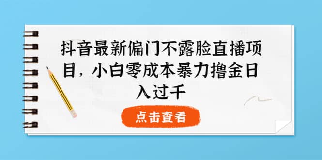 抖音最新偏门不露脸直播项目，小白零成本暴力撸金日入1000+云创网-网创项目资源站-副业项目-创业项目-搞钱项目云创网