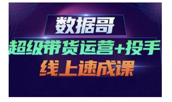 数据哥·超级带货运营+投手线上速成课，快速提升运营和熟悉学会投手技巧网创吧-网创项目资源站-副业项目-创业项目-搞钱项目云创网