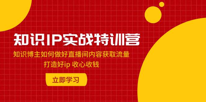 知识IP实战特训营：知识博主如何做好直播间内容获取流量 打造好ip 收心收钱云创网-网创项目资源站-副业项目-创业项目-搞钱项目云创网