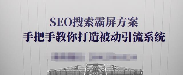 SEO搜索霸屏方案，手把手教你打造被动引流系统【视频课程】网创吧-网创项目资源站-副业项目-创业项目-搞钱项目云创网