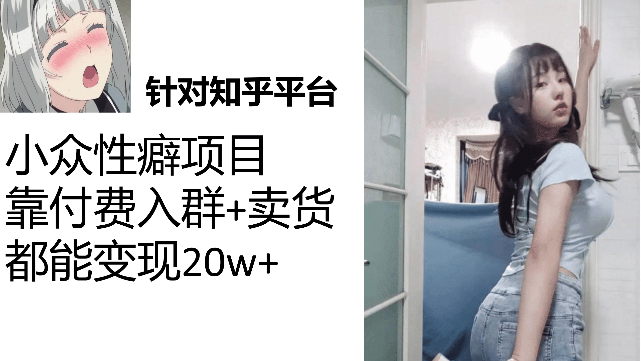 知乎小众性癖项目，Lsp的钱才是最好赚的，付费建群+卖货变现20w云创网-网创项目资源站-副业项目-创业项目-搞钱项目云创网