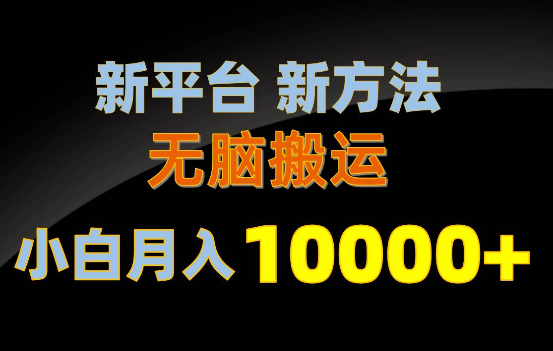 新平台新方法，无脑搬运，月赚10000+，小白轻松上手不动脑云创网-网创项目资源站-副业项目-创业项目-搞钱项目云创网