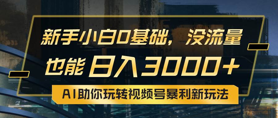 小白0基础，没流量也能日入3000+：AI助你玩转视频号暴利新玩法云创网-网创项目资源站-副业项目-创业项目-搞钱项目云创网