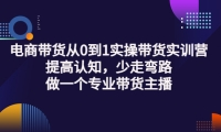 电商带货从0到1实操带货实训营:提高认知,少走弯路,做一个专业带货主播云创网-网创项目资源站-副业项目-创业项目-搞钱项目云创网