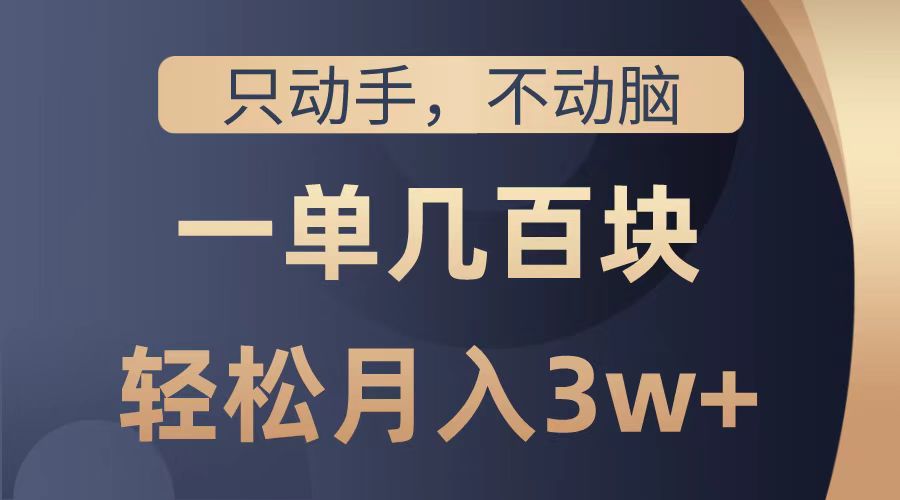 只动手不动脑，一单几百块，轻松月入2w+，看完就能直接操作，详细教程云创网-网创项目资源站-副业项目-创业项目-搞钱项目云创网