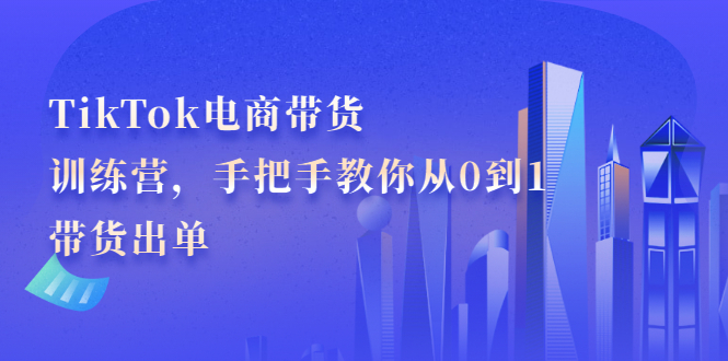 TikTok电商带货训练营，手把手教你从0到1带货出单网创吧-网创项目资源站-副业项目-创业项目-搞钱项目云创网