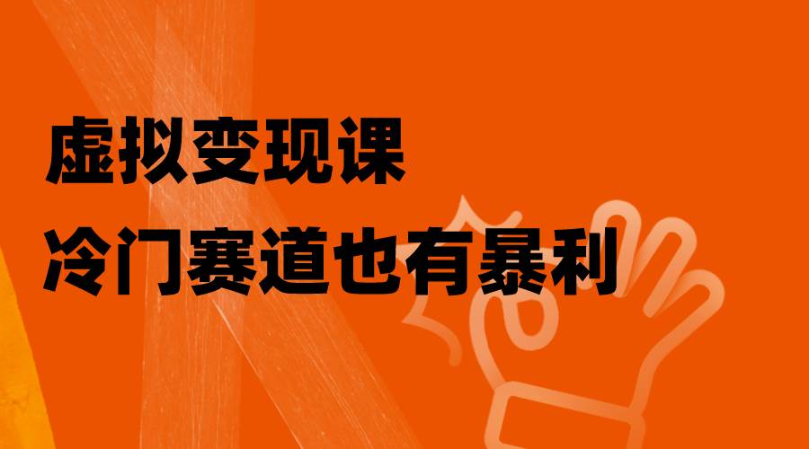 虚拟变现课，冷门赛道也有暴利，手把手教你玩转冷门私域云创网-网创项目资源站-副业项目-创业项目-搞钱项目云创网