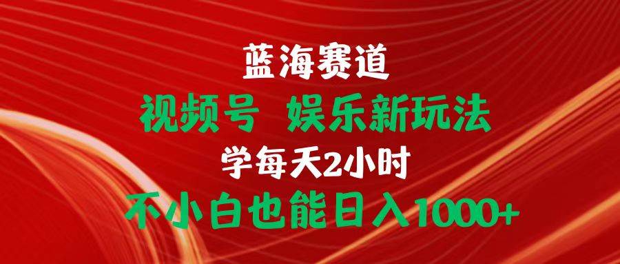 蓝海赛道视频号 娱乐新玩法每天2小时小白也能日入1000+云创网-网创项目资源站-副业项目-创业项目-搞钱项目云创网