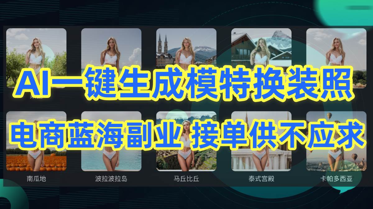 AI制作一键生成模特换装照，电商蓝海副业供不应求云创网-网创项目资源站-副业项目-创业项目-搞钱项目云创网