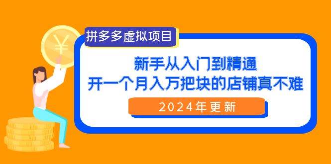 拼多多虚拟项目：入门到精通，开一个月入万把块的店铺 真不难（24年更新）云创网-网创项目资源站-副业项目-创业项目-搞钱项目云创网