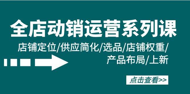 全店·动销运营系列课：店铺定位/供应简化/选品/店铺权重/产品布局/上新云创网-网创项目资源站-副业项目-创业项目-搞钱项目云创网