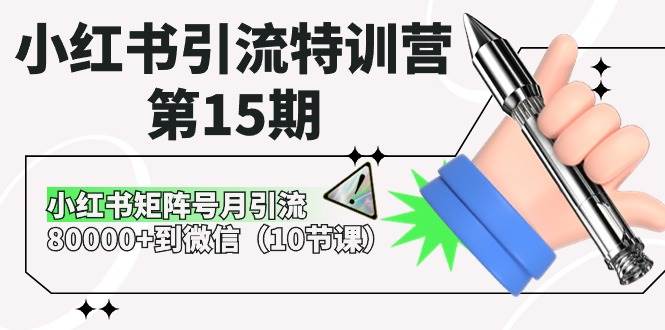 小红书引流特训营-第15期，小红书矩阵号月引流80000+到微信（10节课）云创网-网创项目资源站-副业项目-创业项目-搞钱项目云创网