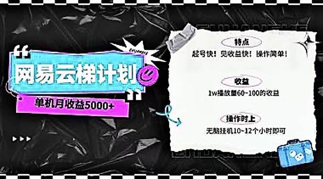 2024网易云云梯计划 单机日300+ 无脑月入5000+云创网-网创项目资源站-副业项目-创业项目-搞钱项目云创网