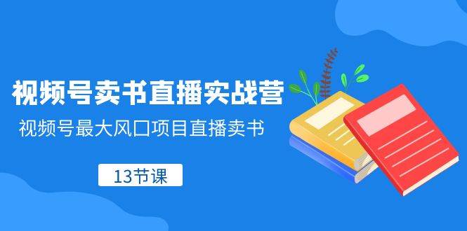 视频号-卖书直播实战营，视频号最大风囗项目直播卖书（13节课）云创网-网创项目资源站-副业项目-创业项目-搞钱项目云创网