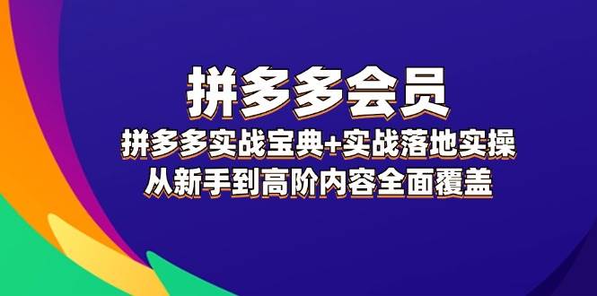 拼多多 会员，拼多多实战宝典+实战落地实操，从新手到高阶内容全面覆盖云创网-网创项目资源站-副业项目-创业项目-搞钱项目云创网