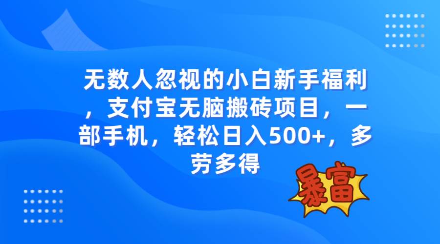 无数人忽视的项目，支付宝无脑搬砖项目，一部手机即可操作，轻松日入500+云创网-网创项目资源站-副业项目-创业项目-搞钱项目云创网