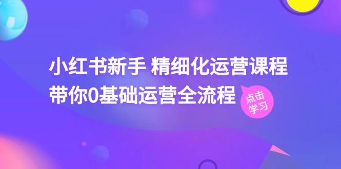 小红书新手 精细化运营课程，带你0基础运营全流程（41节视频课）云创网-网创项目资源站-副业项目-创业项目-搞钱项目云创网