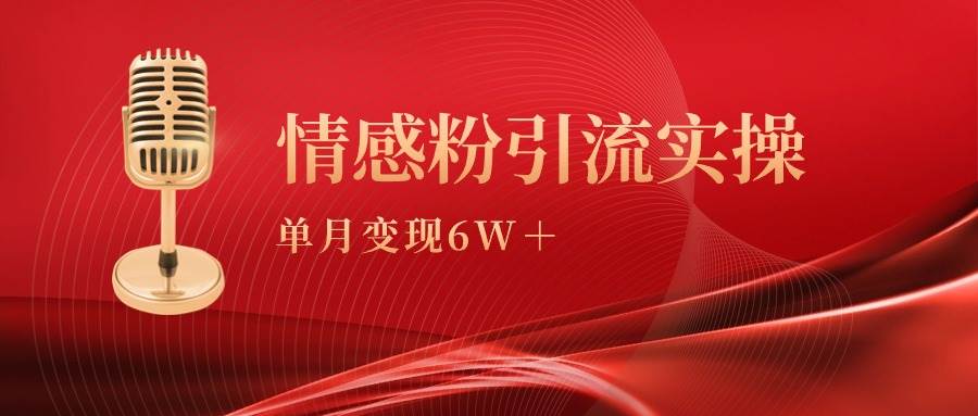 单月变现6w+，情感粉引流变现实操课云创网-网创项目资源站-副业项目-创业项目-搞钱项目云创网