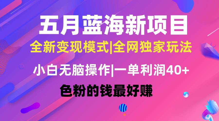 五月蓝海项目全新玩法，小白无脑操作，一天几分钟，矩阵操作，月入4万+云创网-网创项目资源站-副业项目-创业项目-搞钱项目云创网