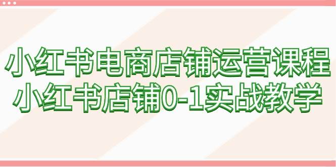 小红书电商店铺运营课程，小红书店铺0-1实战教学（60节课）云创网-网创项目资源站-副业项目-创业项目-搞钱项目云创网