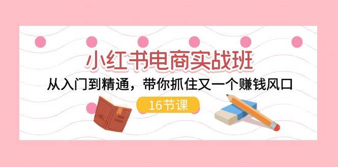 小红书电商实战班，从入门到精通，带你抓住又一个赚钱风口（16节）云创网-网创项目资源站-副业项目-创业项目-搞钱项目云创网