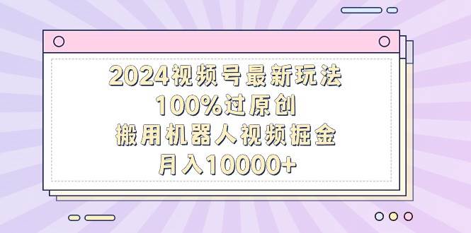 2024视频号最新玩法，100%过原创，搬用机器人视频掘金，月入10000+云创网-网创项目资源站-副业项目-创业项目-搞钱项目云创网