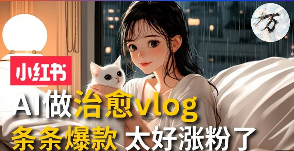 AI治愈系vlog动画视频，小红书7天 涨粉破千，商单报价1500+，0成本制作，日入2000+，有手就会 云创网-网创项目资源站-副业项目-创业项目-搞钱项目云创网