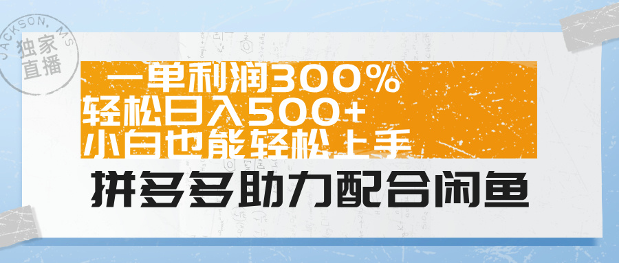 拼多多助力配合闲鱼 一单利润300% 轻松日入500+ 小白也能轻松上手！云创网-网创项目资源站-副业项目-创业项目-搞钱项目云创网