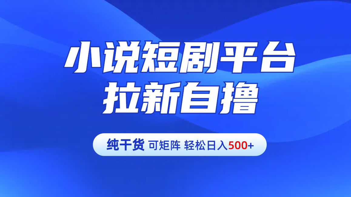 【纯干货】小说短剧平台拉新自撸玩法详解-单人轻松日入500+云创网-网创项目资源站-副业项目-创业项目-搞钱项目云创网