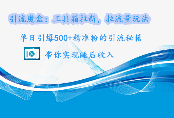 引流魔盒：工具箱拉新，拉流量玩法，单日引爆500+精准粉的引流秘籍，带你实现睡后收入云创网-网创项目资源站-副业项目-创业项目-搞钱项目云创网