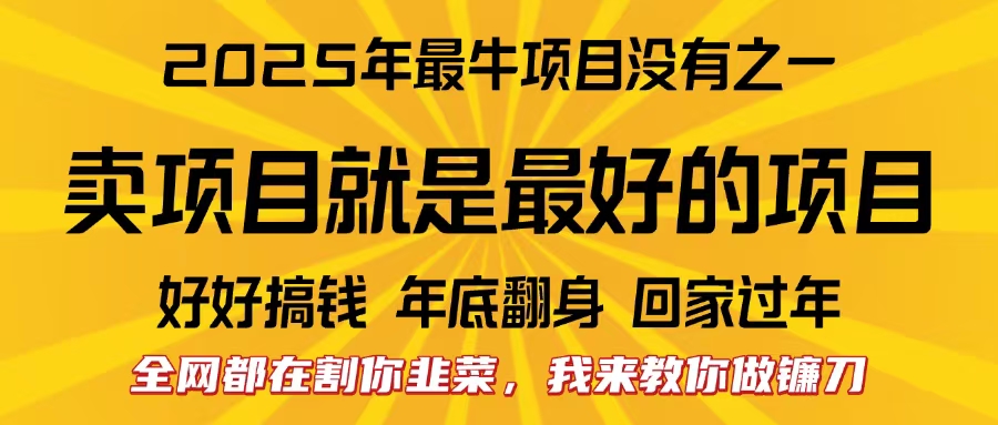 全网都在割你韭菜，我来教你做镰刀。卖项目就是最好的项目，2025年最牛互联网项目云创网-网创项目资源站-副业项目-创业项目-搞钱项目云创网