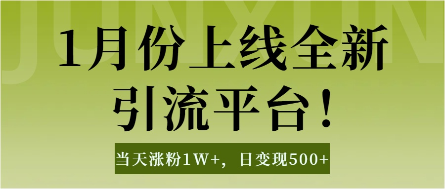 1月上线全新引流平台，当天涨粉1W+，日变现500+工具无脑涨粉，解放双手操作简单云创网-网创项目资源站-副业项目-创业项目-搞钱项目云创网