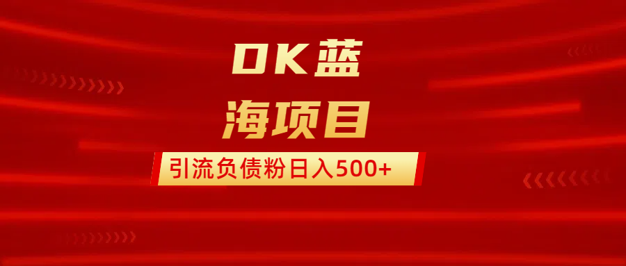 DK蓝海项目  通过，抖音，快手，小红书，引流负债粉日入500+云创网-网创项目资源站-副业项目-创业项目-搞钱项目云创网