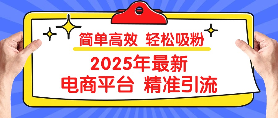 2025年最新电商平台精准引流 简单高效 轻松吸粉云创网-网创项目资源站-副业项目-创业项目-搞钱项目云创网