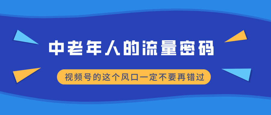 中老年人的流量密码，视频号的这个风口一定不要再错过，小白轻松月入过万云创网-网创项目资源站-副业项目-创业项目-搞钱项目云创网