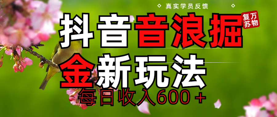 劲爆项目！抖音全新掘金音浪学员反馈日收入600＋云创网-网创项目资源站-副业项目-创业项目-搞钱项目云创网