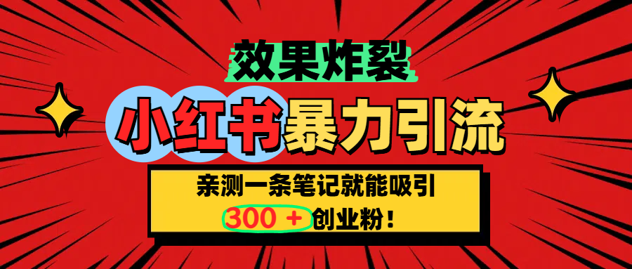 小红书炸裂玩法，亲测一条笔记就能吸引300+精准创业粉！云创网-网创项目资源站-副业项目-创业项目-搞钱项目云创网